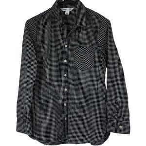 Old Navy Mens Flannel Shirt Black Check Small Long Sleeve Lightweight 2853